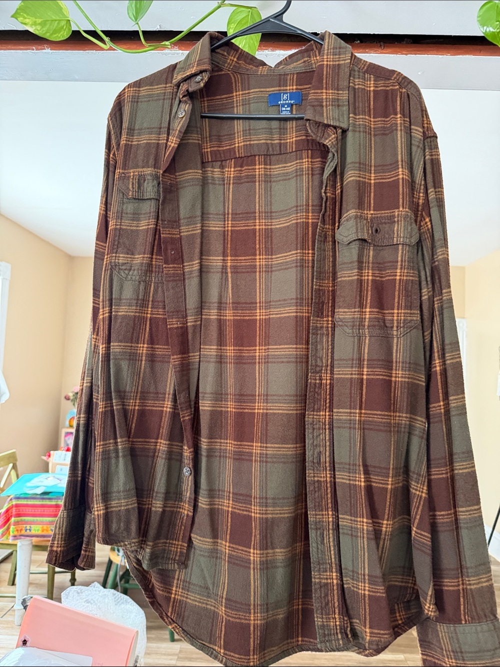 George Brown & Olive Plaid Button-Down Shirt